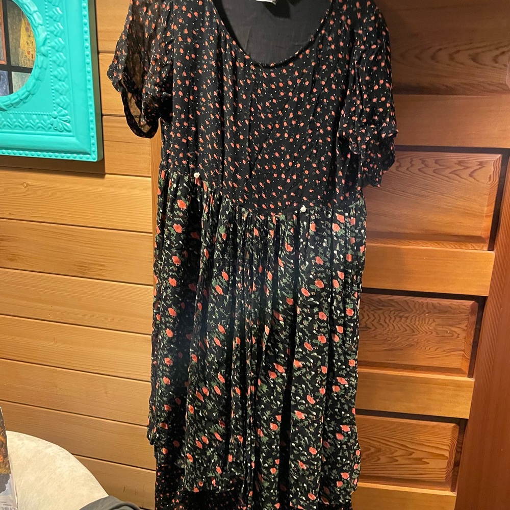 Jasmine 1990s Vintage Double-Layer Rayon Dress
